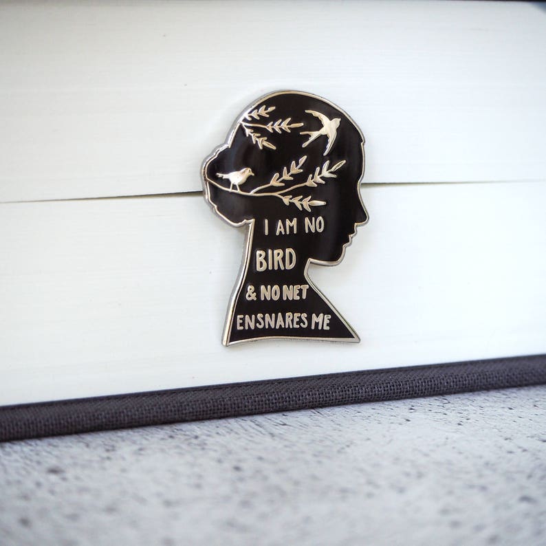 Jane Eyre Emaille Pin Gothic Literature Collection Charlotte Bronte Quote Emaille Pin Badge Book Lover Gift Feminist Pin afbeelding 3