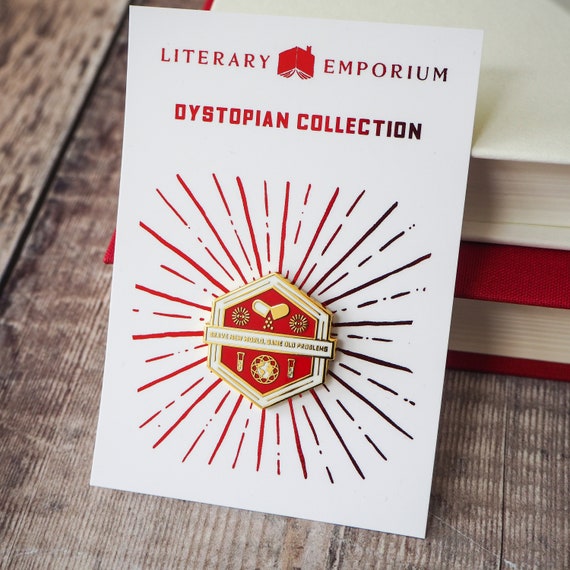 LiteraryEmporium Brave New World Enamel Pin - Book Pin - Dystopian Literature Collection - Book Lover - Aldous Huxley - Lapel Pin - Resist