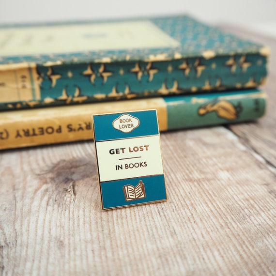 Get Lost in Books Enamel Pin Badge - Book Lover Enamel Pin - Book Cover - Literary Gift - Book Worm Pin - Reading Enamel Pin Badge