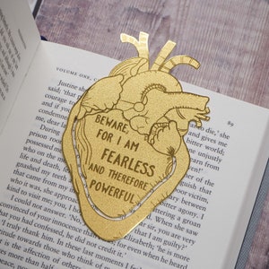 Frankenstein Brass Bookmark Anatomical Heart Bookmark Mary Shelley Quote Gift for Book Lovers Book Mark Metal Bookmark image 5