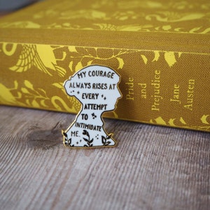 Pride and Prejudice Enamel Pin Jane Austen Book Lover Feminist Pin Literature Gift Bookish Pin Badge Inspiring Quote image 6