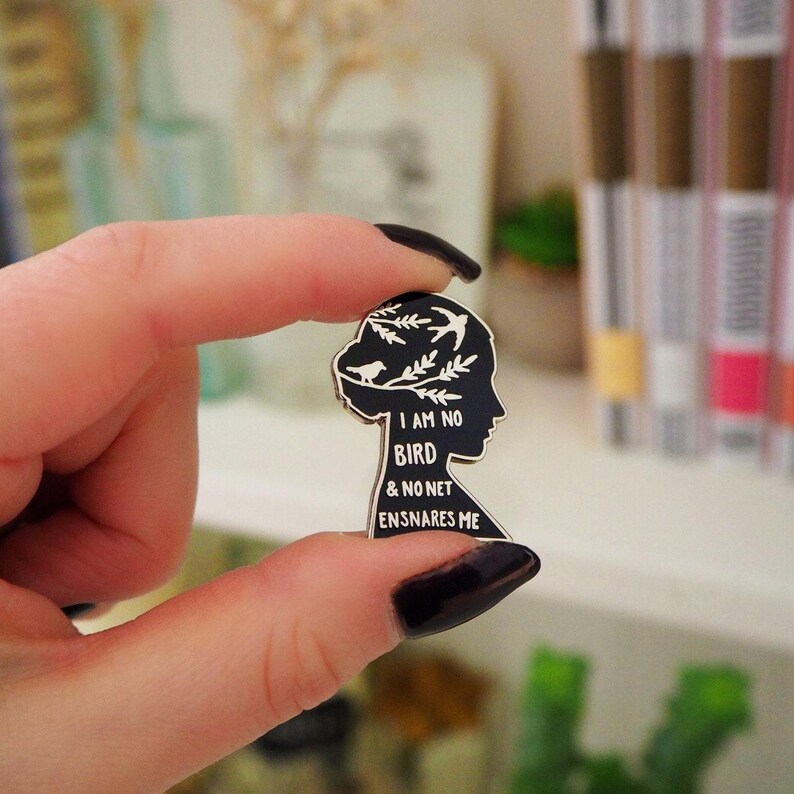 Jane Eyre Enamel Pin Badge – Charlotte Brontë Quote Badge – Feminist Book Lover Gift – Gothic Literature Pin – Teacher Gift - Booktok Gift image 2