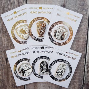 Greek Mythology Enamel Pin Set - Greek Myth Collection - Book Pin Badge - Feminist Pin - Literature Gift - Dark Academia image 2