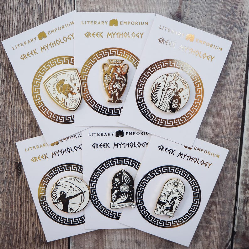 Greek Mythology Enamel Pin Set - Greek Myth Collection - Book Pin Badge - Feminist Pin - Literature Gift - Dark Academia image 2