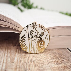 Athena Goddess of War & Wisdom Enamel Pin – Greek Mythology Collection - Book Pin Badge - Feminist Pin - Literature Gift - Dark Academia image 5