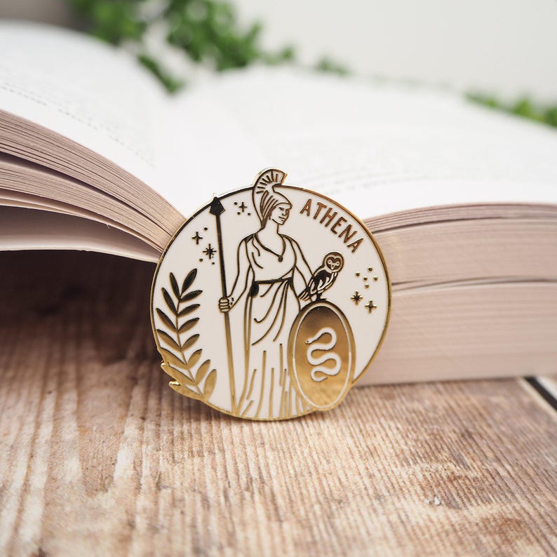 Athena Goddess of War & Wisdom Enamel Pin – Greek Mythology Collection - Book Pin Badge - Feminist Pin - Literature Gift - Dark Academia image 5