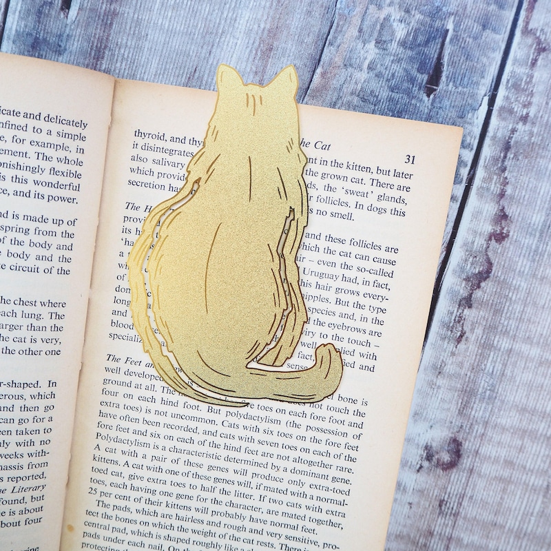 Brass Bookmark Cat - Etsy