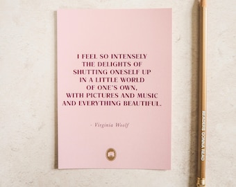 Virginia Woolf 'A Little World' Postcard - Inspiring Quote Postcard