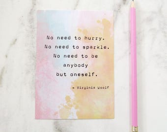 Virginia Woolf Quote Postcard - Literature Quote - Book Lover Postcard - Stationery - Quote Print