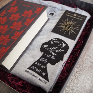 Jane Eyre Gift Set Feminist Tshirt Gift Book Lover Enamel Pin Slogan T-shirt Feminism Charlotte Bronte Literature Gift image 5