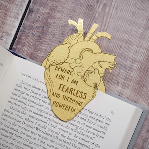 Frankenstein Brass Bookmark - Anatomical Heart Bookmark - Mary Shelley Quote - Gift for Book Lovers - Book Mark - Metal Bookmark image 3