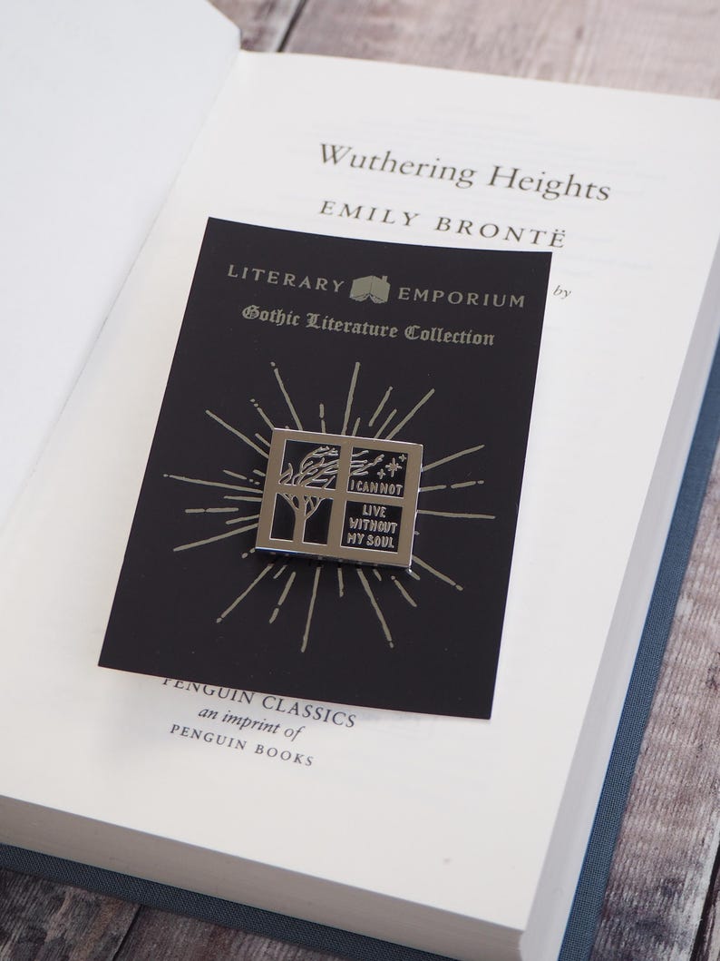 Wuthering Heights Enamel Pin Badge – Emily Brontë Quote Badge – Gothic Romance Book Lover Gift – Dark Academia Accessory - Booktok Gift image 9