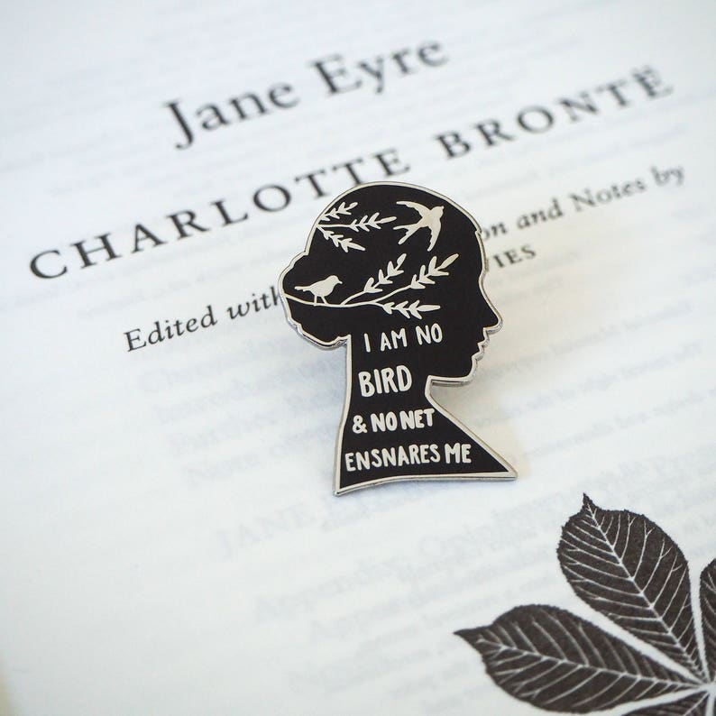 Jane Eyre Emaille Pin Gothic Literature Collection Charlotte Bronte Quote Emaille Pin Badge Book Lover Gift Feminist Pin afbeelding 2