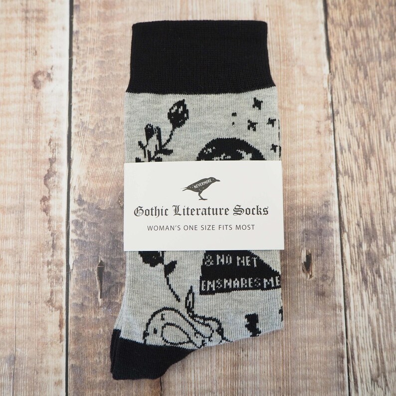 Gothic Literature Socks - Book Lover Socks - Gift for Book Lover - Frankenstein - Novelty Socks - Literature Gift - Womens Socks image 7