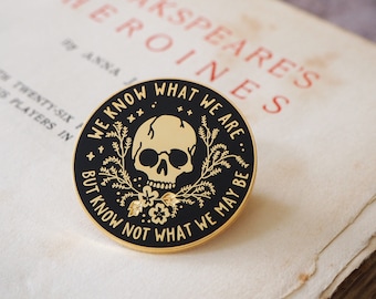 Ophelia Enamel Pin - Shakespeare's Heroines Collection - Hamlet Pin - Gift for Book Lover  - Feminist Enamel Pin - Shakespeare Pin Badge