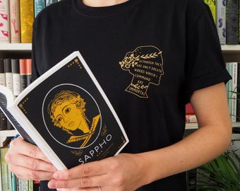 Sappho T-shirt - Slogan T-shirt - Feminist Tshirt - Book Lover - Black Tee - Literature Gift - LGBT