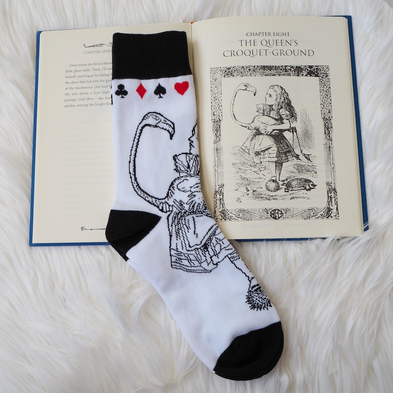 Alice in Wonderland Socks Ladies Socks Gift for Book Lover Etsy