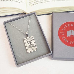 Wuthering Heights Book Necklace – Emily Bronte - Silver Book Necklace – Book Lover Gift – Literary Gift image 7