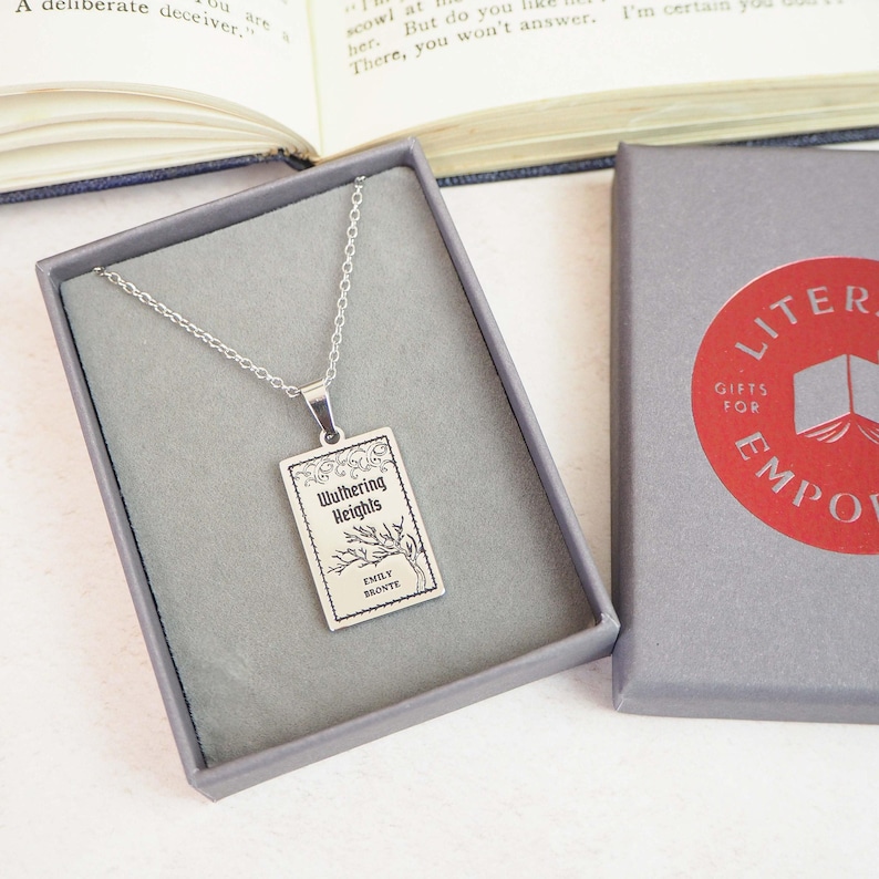 Wuthering Heights Book Necklace – Emily Bronte - Silver Book Necklace – Book Lover Gift – Literary Gift image 7