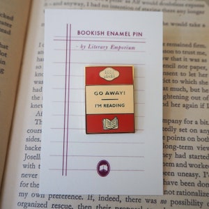 Go away I'm Reading Enamel Pin Badge Book Lover Enamel Pin Book Cover Literary Gift Geek Gift for Book Lover Book Jewellery image 4