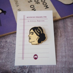 Virginia Woolf Enamel Pin Feminist Enamel Pin Badge Gift for Book Lover Book Pin Literature Gift Feminism Girl Power image 3