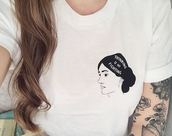 Virginia Woolf T-shirt - Feminist Tshirt - Literary Quote Tee for Book Lover - Girl Power Tee Shirts - Slogan T-shirt - Feminism