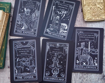 Shakespeare Tarot Card Prints - Set of Five Prints - Tarot Deck - Shakespeare Quote - Art Prints