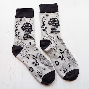 Gothic Literature Socks - Book Lover Socks - Gift for Book Lover - Frankenstein - Novelty Socks - Literature Gift - Womens Socks image 1