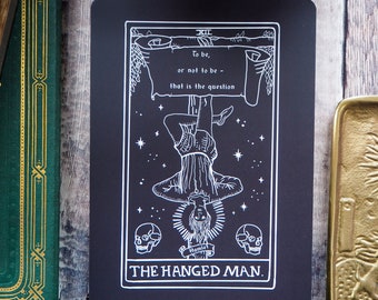 Hamlet Tarot Card Mini Print - The Hanged Man - Shakespeare Tarot Collection - Tarot Deck - Postcard - Shakespeare Print