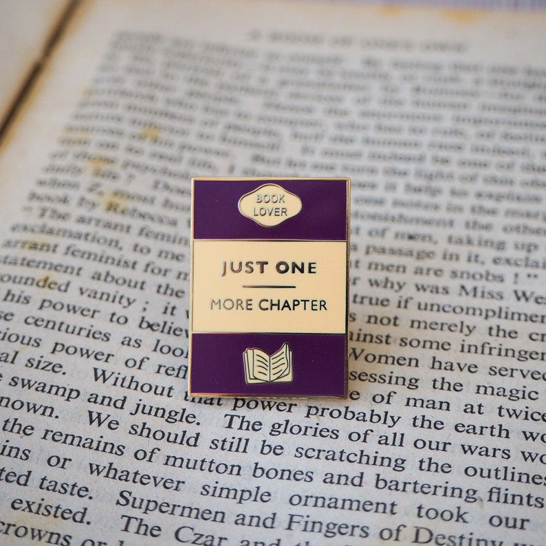 Just One More Chapter Enamel Book Pin Book Lover Enamel Pin Badge Book Cover Literary Gift Geek Gift for Book Lover Book Jewellery image 5