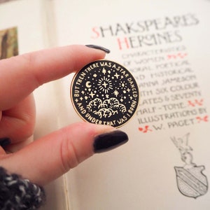 Beatrice Enamel Pin - Shakespeare's Heroines Collection - Much Ado About Nothing - Star Pin Badge - Book Lover - Feminist Pin - Literature