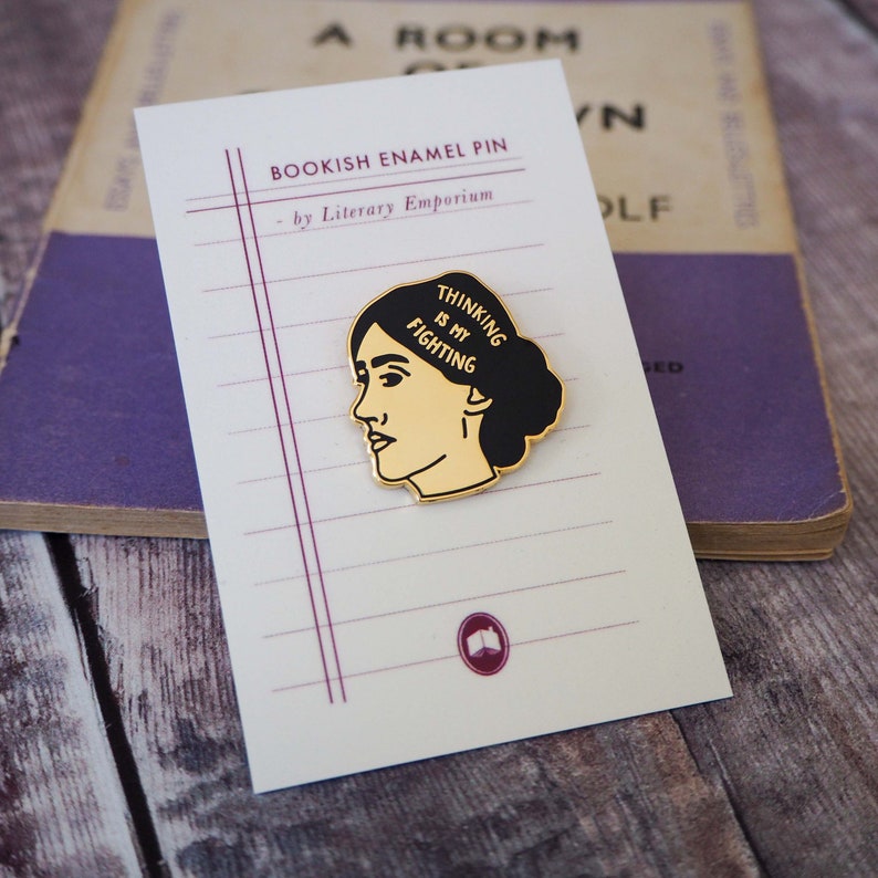 Virginia Woolf Enamel Pin Feminist Enamel Pin Badge Gift for Book Lover Book Pin Literature Gift Feminism Girl Power image 6