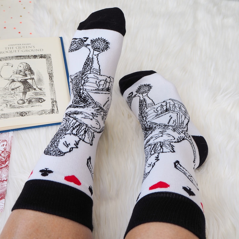 Alice in Wonderland Socks Ladies Socks Gift for Book Lover Etsy UK