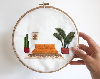 Modern Embroidery 3 stitch PDF Pattern & How-to Guide Mid Century #bgstitchcollective HAPPY PLACE Instant download  beginner Bryony Galligan