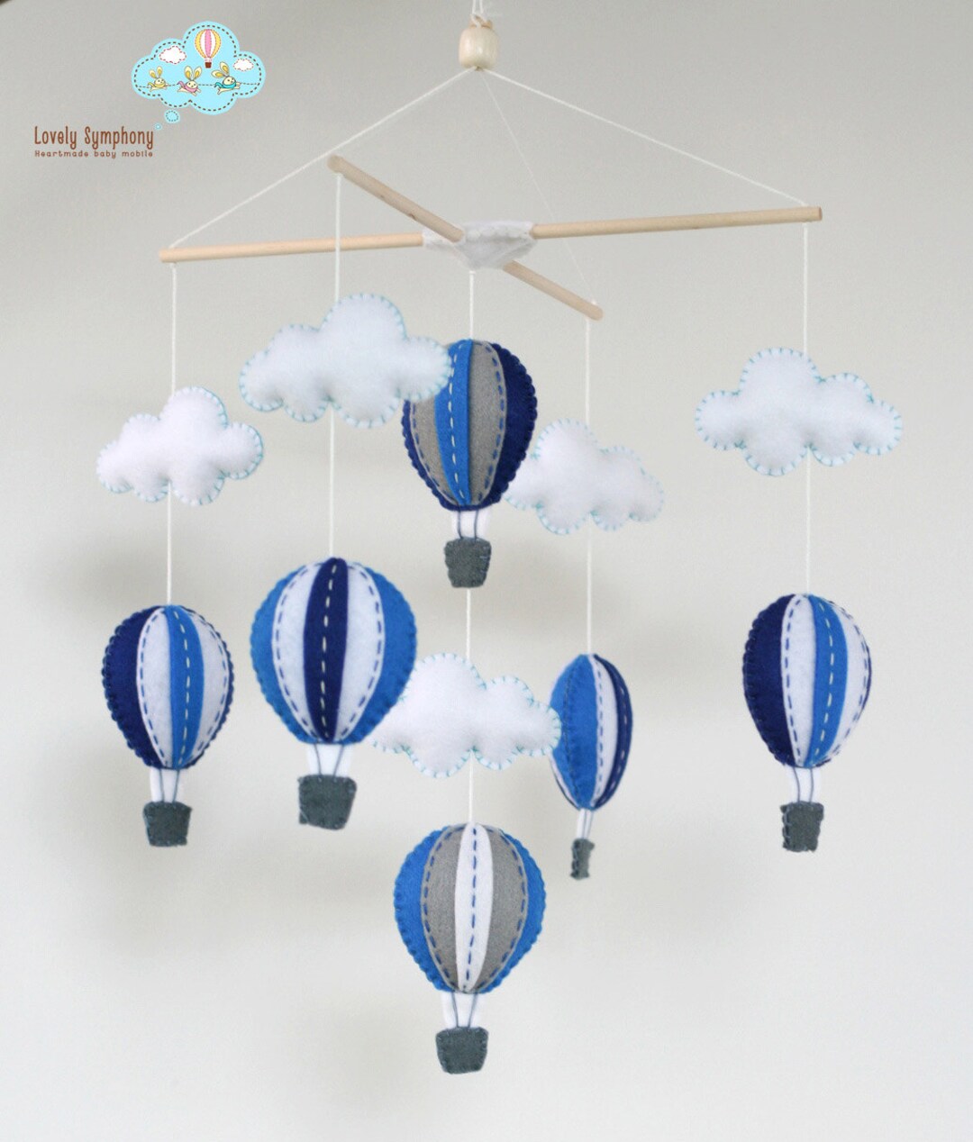 Navy and White Hot Air Balloons Baby Mobile Baby Mobile Navy - Etsy