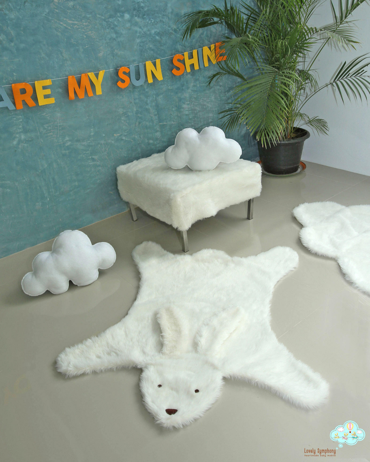 Rabbit Faux fur rug Faux fur Bunny Rug classic cream white Etsy