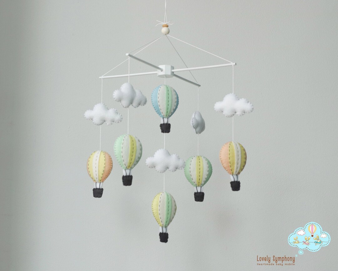 Pale Green Blue & Peach Baby Mobile Handmade Baby Mobile up - Etsy