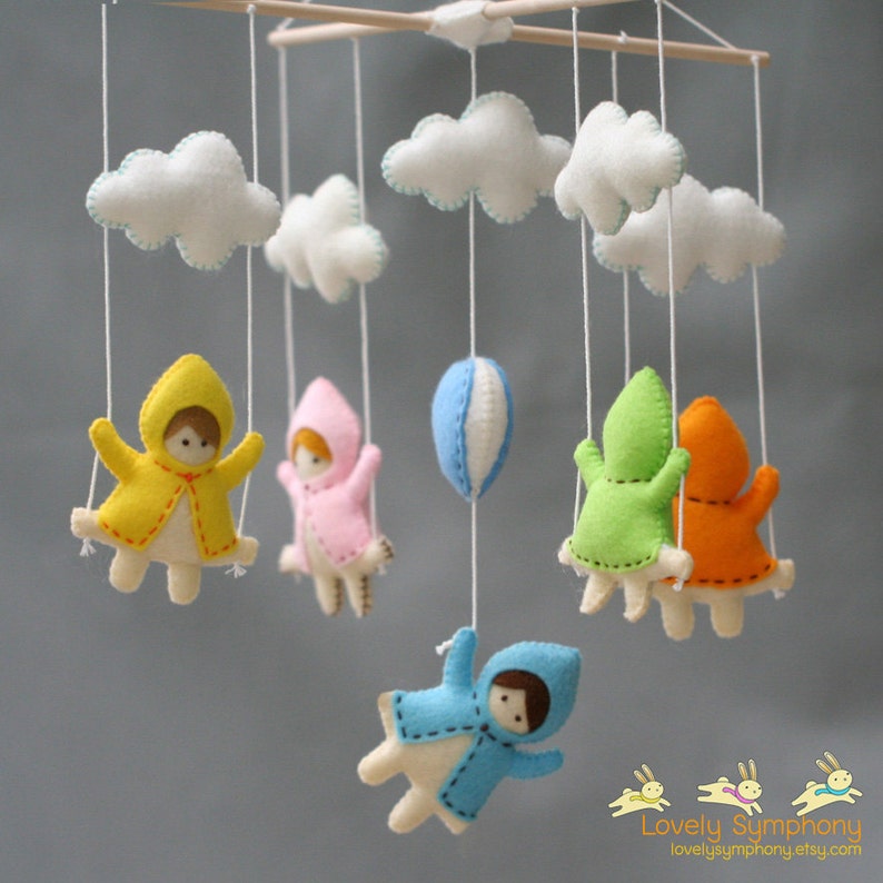 Girls and swings in the sky baby mobile girls and swings baby mobile image 4