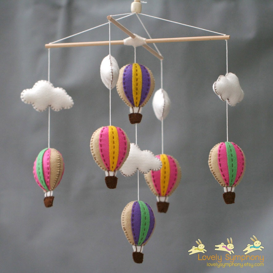 Fun Fair Hot Air Balloons Baby Mobile Baby Mobile Etsy