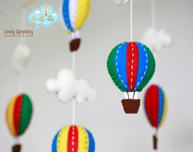 Primary color baby mobile, Bold colors baby mobile, Red green blue yellow baby mobile image 1