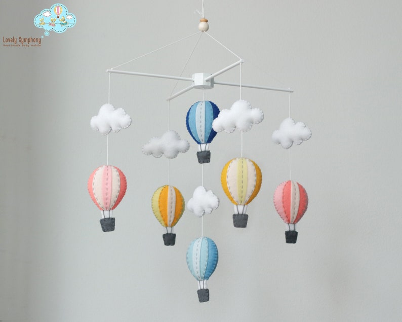 Pastel Colorful Hot Air Balloons Baby Mobile Baby Mobile - Etsy