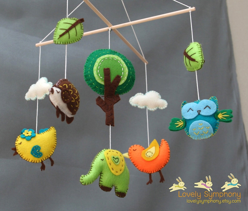 Forest Baby Mobile Animals Baby Mobiles Spring Hanging Etsy