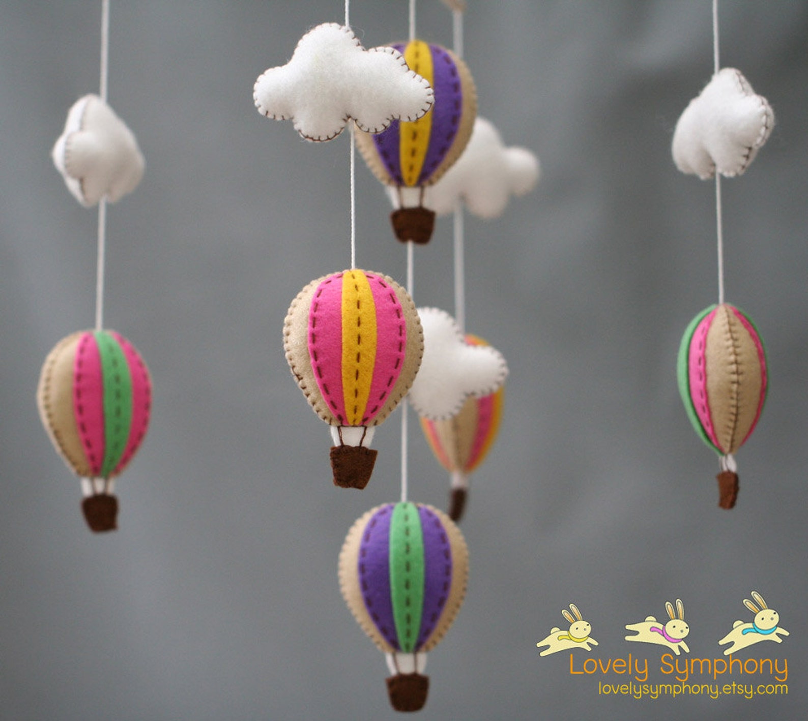 Fun Fair Hot Air Balloons Baby Mobile Baby Mobile Etsy