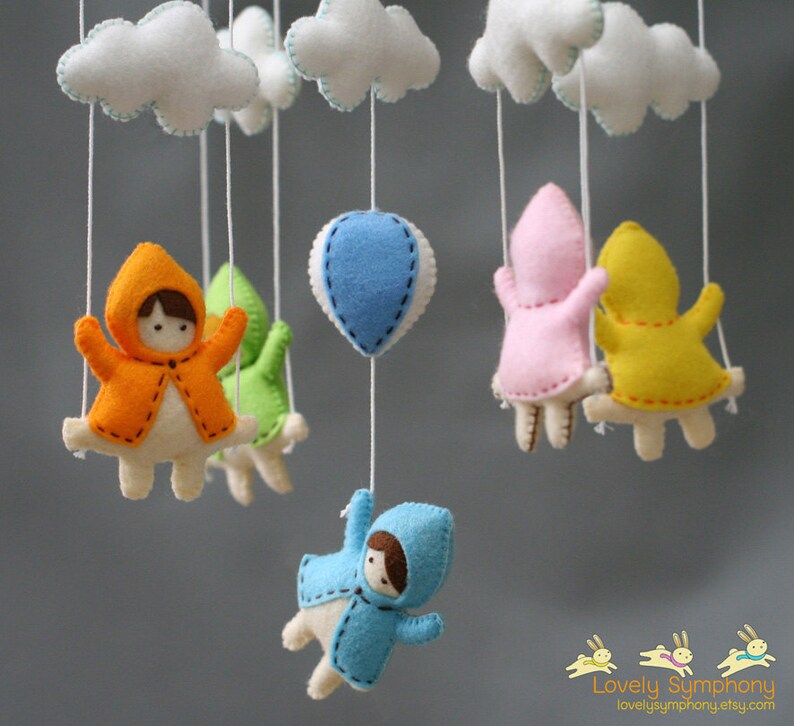 Girls and swings in the sky baby mobile girls and swings baby mobile image 3