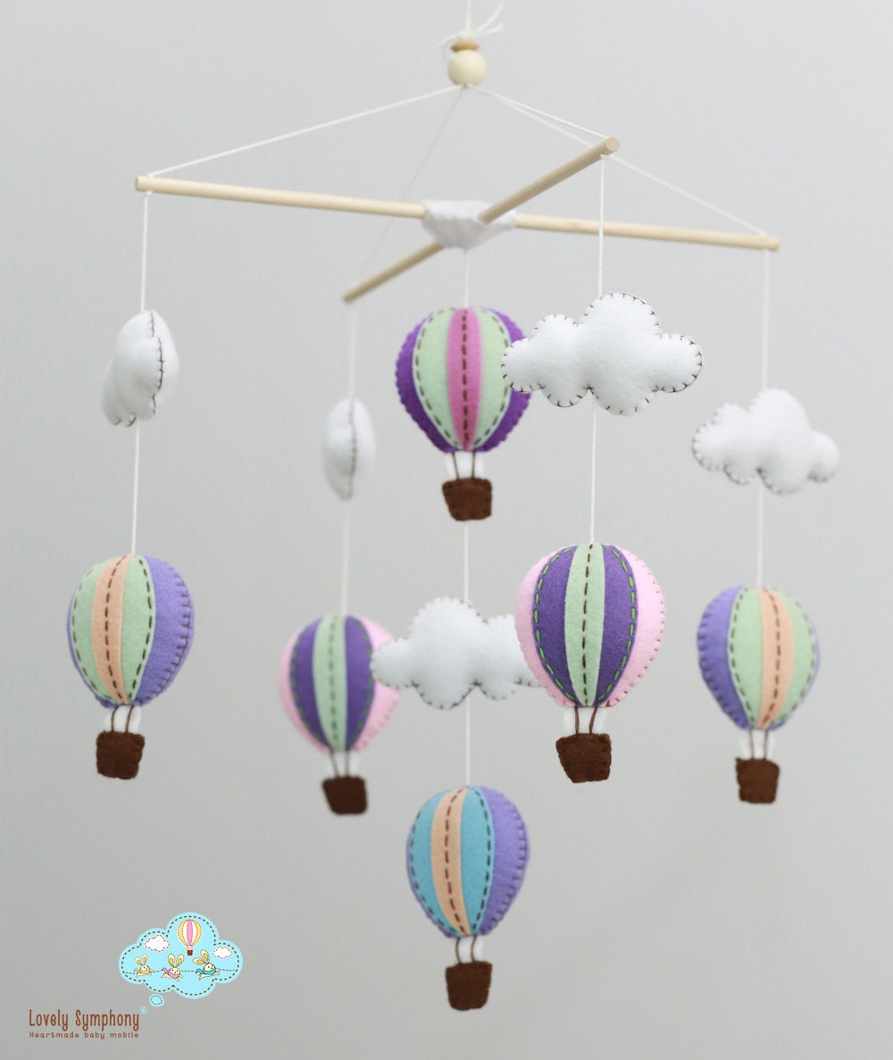 Mineral Stone Hot Air Balloon Baby Mobile Baby Mobile Pink - Etsy