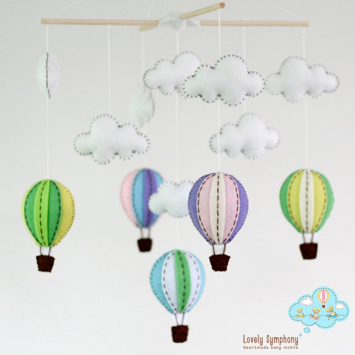 Balloons Baby Crib Mobile Balloons Hanging Mobile Hot Air Etsy