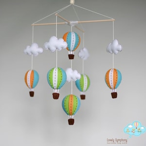 Lime Miami Hot Air Balloons Baby Mobile Baby Mobile up in - Etsy