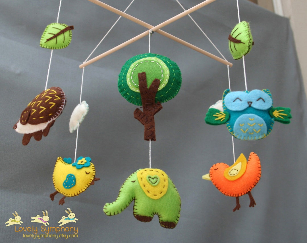 Handmade Forest Animals Baby Mobile, Spring Nursery Decor - Etsy