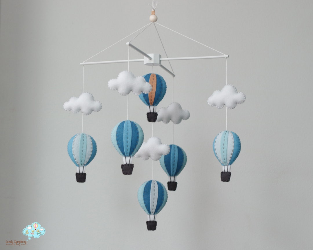 Shades of Blue Hot Air Balloons Baby Mobile Baby Mobile - Etsy