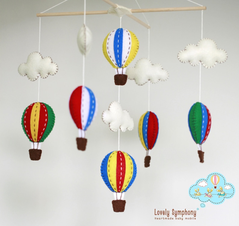 Primary color baby mobile, Bold colors baby mobile, Red green blue yellow baby mobile image 2